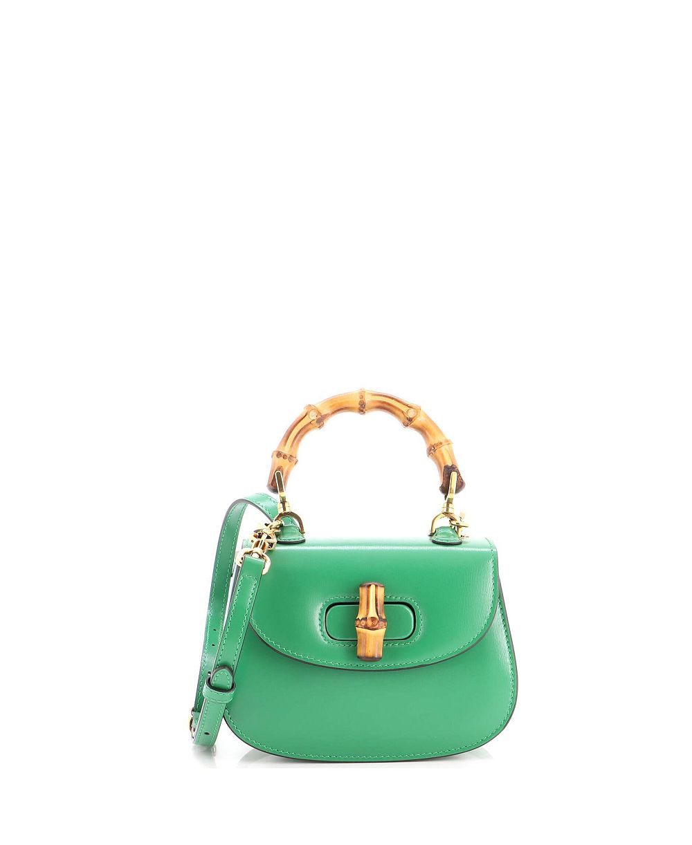 Pre-Owned Gucci Mini Bamboo 1947 Top Handle Bag Leather