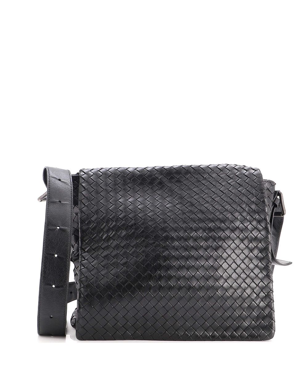 Pre-Owned Bottega Veneta Medium Square Flap Messenger Bag Intrecciato Nappa