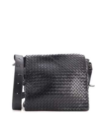 Брендовая сумка Bottega Veneta Medium Square Flap Messenger Bag Intrecciato Nappa