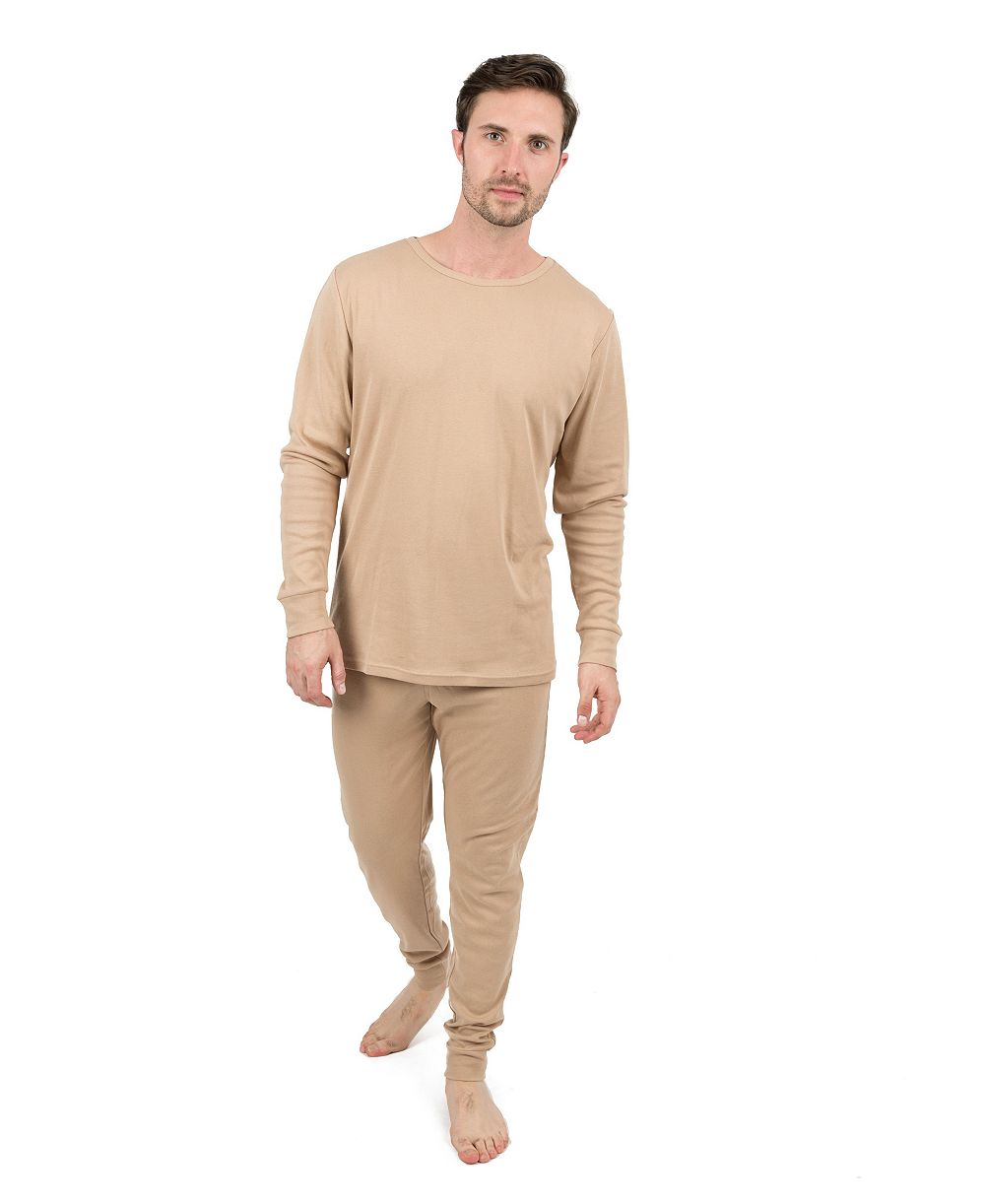 Мужская пижама Leveret Matching Family Two Piece Cotton Long Sleeve Shirt and Pants Solid Color