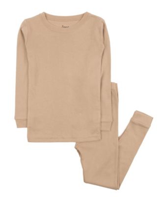 Leveret Kids Matching Family Two Piece Cotton Long Sleeve Solid Color Pajamas 6-14