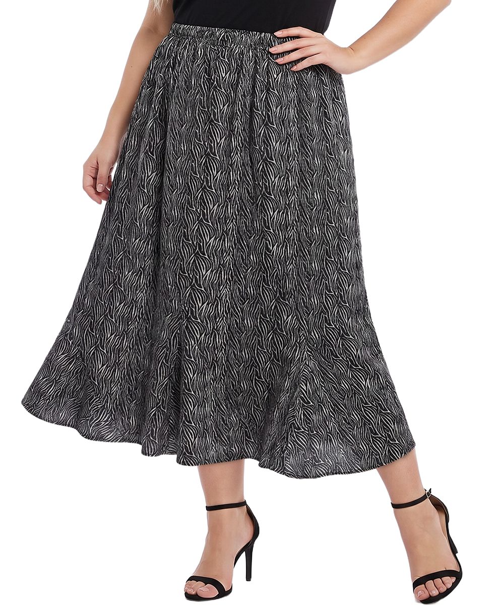 NY Collection Plus Size Midi High-Waisted A-Line Skirt