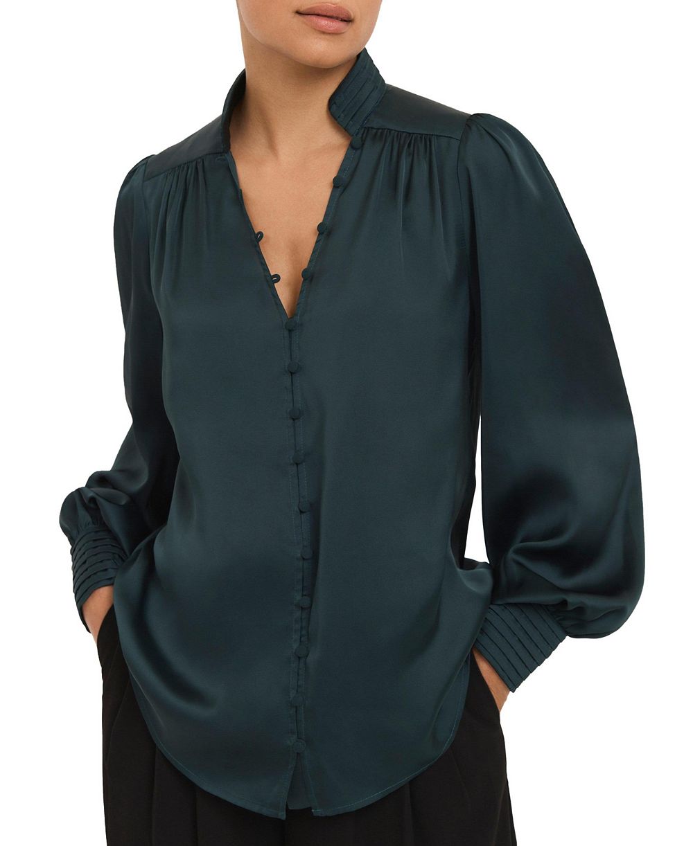 Женская атласная блузка Mint Velvet с длинным рукавом