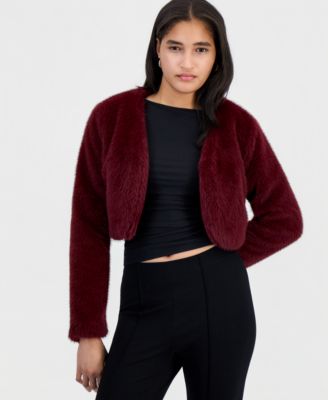 Madden Girl укороченный болеро с подкладкой из искусственного меха для девушек