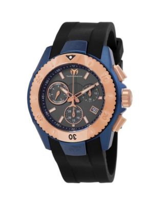 TechnoMarine UF6 TM-621037 Men's 48mm Quartz Chronograph Watch - Gunmetal Dial, Silicone Strap