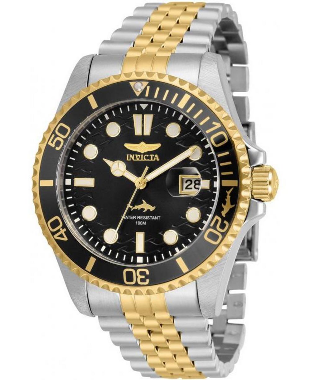 Invicta Pro Diver 30618 мужские кварцевые часы 43 мм с двухцветным золотым и стальным браслетом