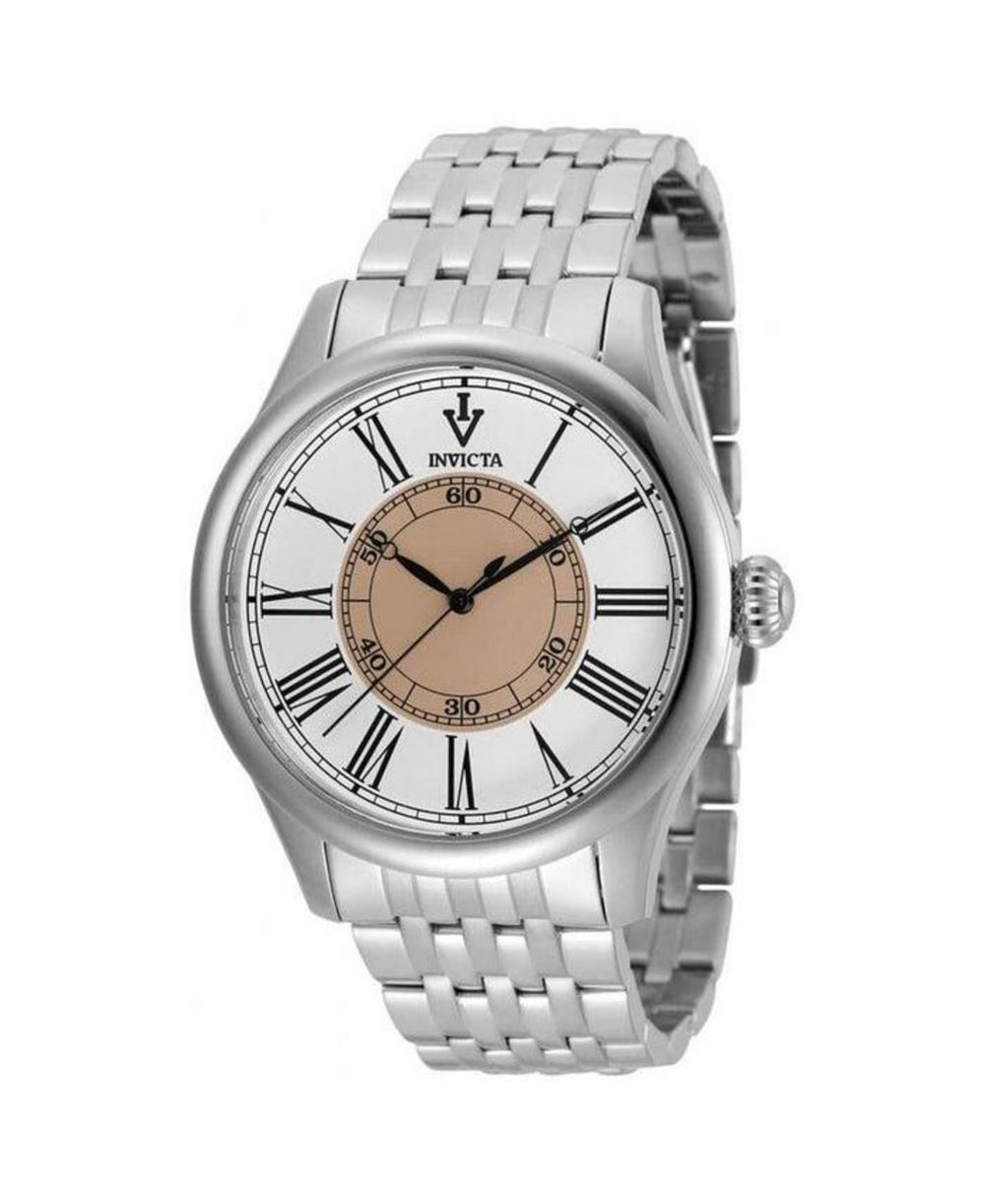 Invicta Vintage 36241 Men's 44mm Quartz Watch - White Dial, Silver Stainless Steel Bracelet