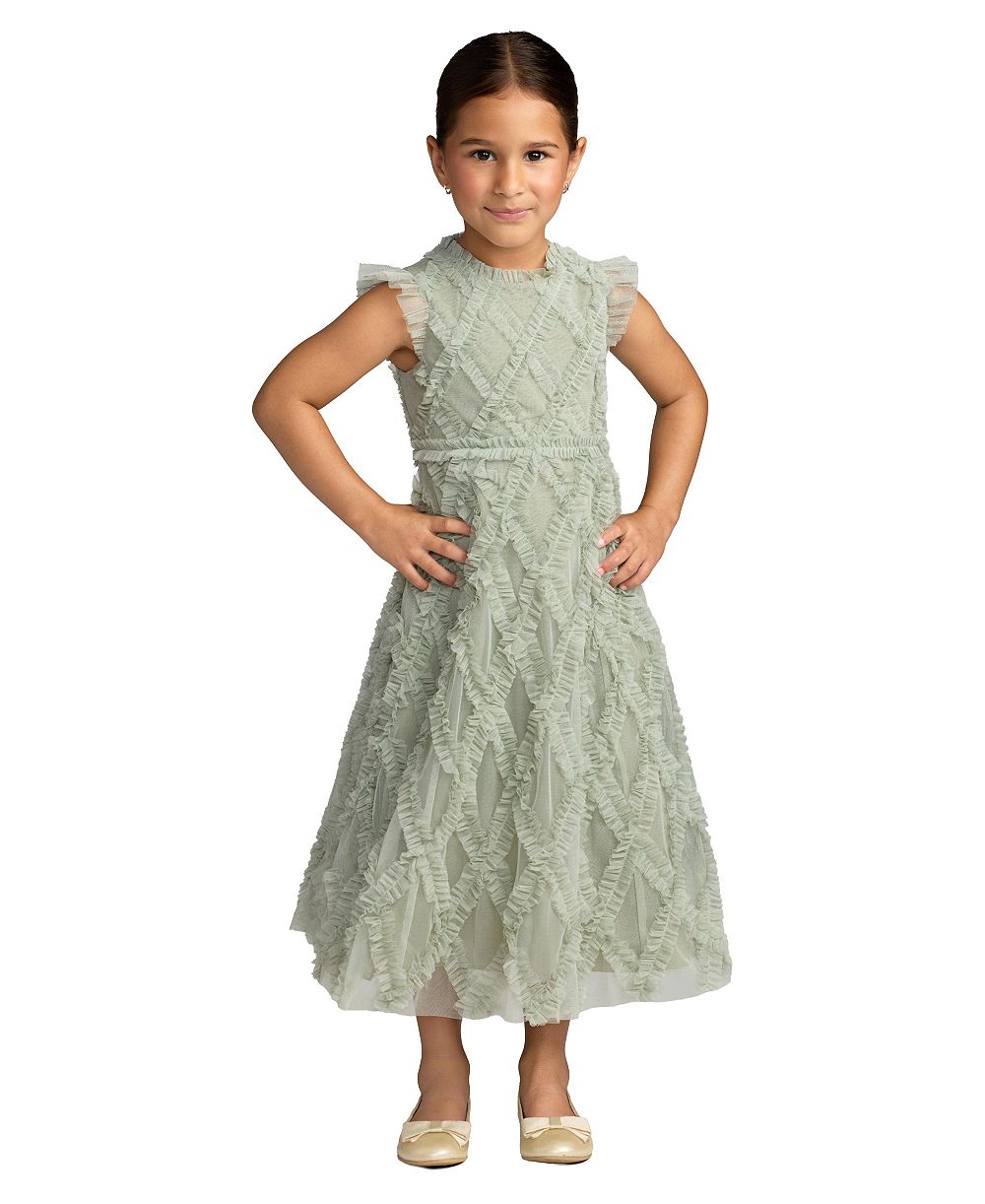 Детское миди-платье Mac Duggal Big Girls Ruffle Mesh