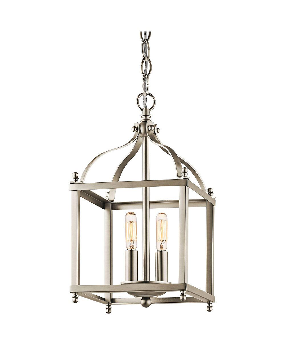 Kichler Larkin мини-подвесной светильник Open Cage из матового никеля 8" Wide 2-Light
