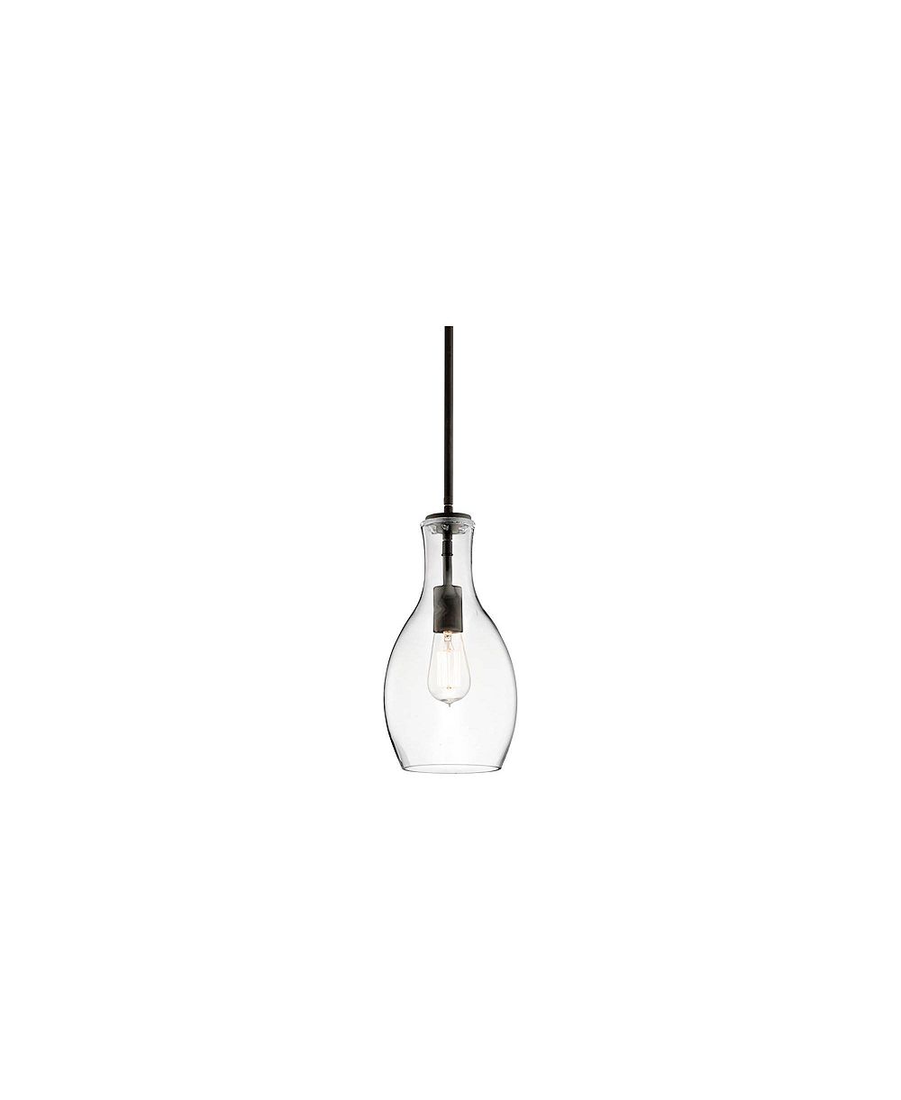 Мини-подвесной светильник Kichler Everly 7" Wide Olde Bronze Glass