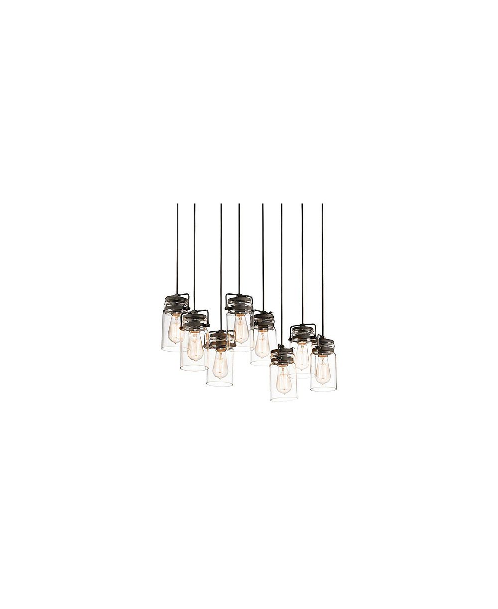 Подвесной светильник Kichler Brinley 25 1/2" Glass and Bronze 8-Light Industrial Pendant