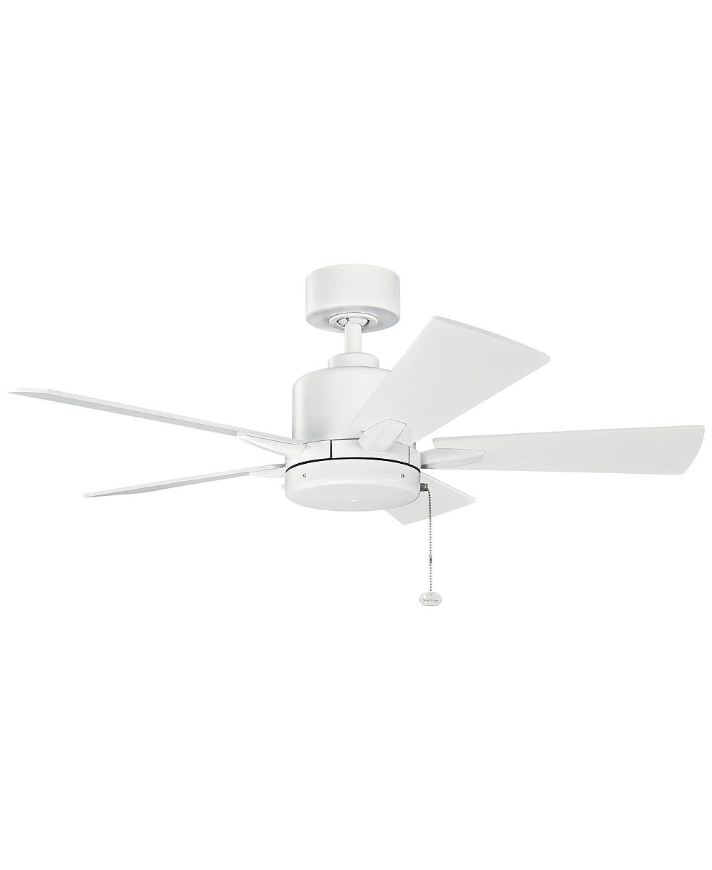42" Kichler Bowen Matte White Pull Chain Ceiling Fan потолочный вентилятор Kichler