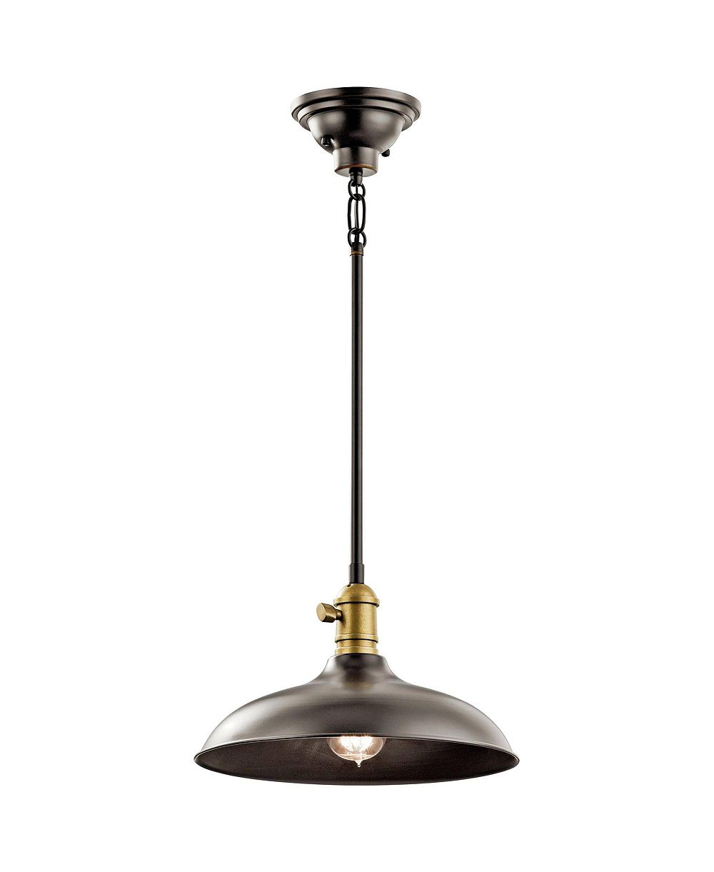 Подвесной светильник Kichler Cobson 12" Wide Bronze Rustic Industrial Dome
