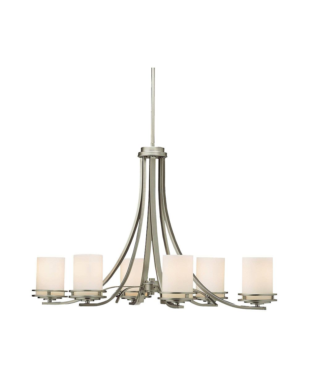 Люстра Kichler Hendrik 36" Wide 6-Light Nickel and Glass Oval Chandelier