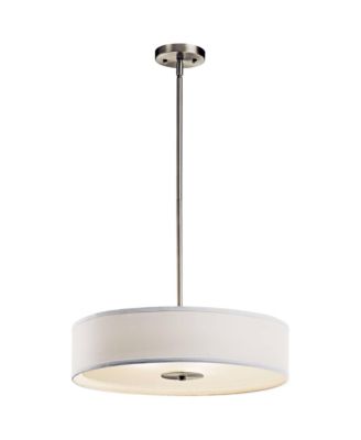 Подвесной потолочный светильник Kichler 20" Wide Nickel and White Shade Modern