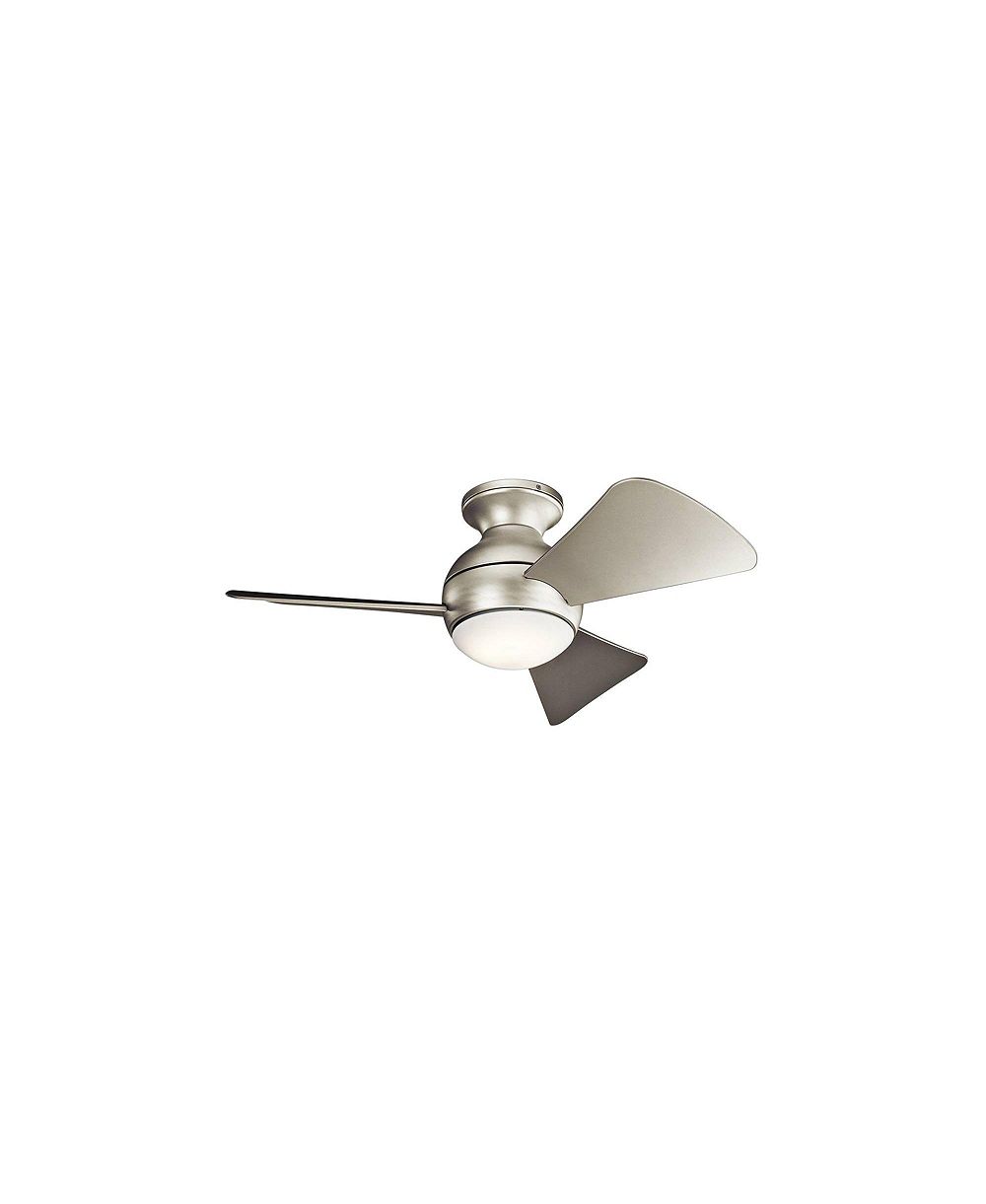 Потолочный вентилятор Kichler Sola Satin Nickel Wet Rated LED Hugger 34"