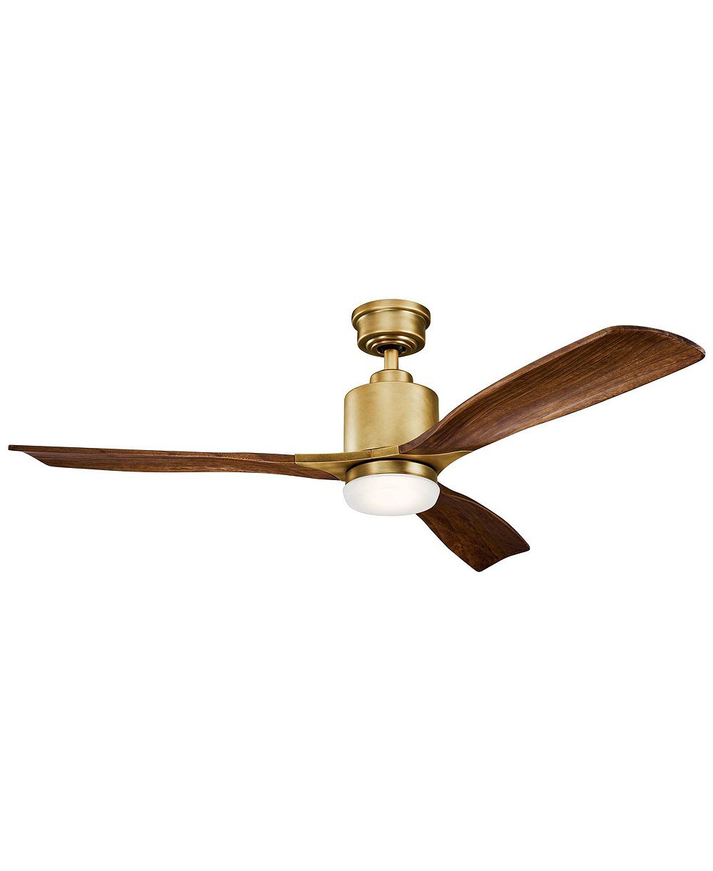Потолочный вентилятор Kichler 52" Ridley Natural Brass LED с лопастями Cherry