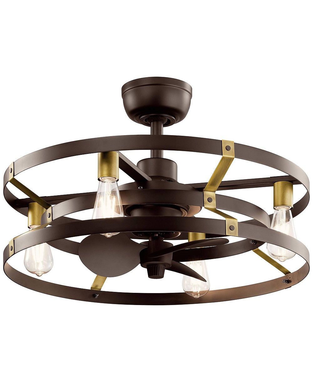 Kichler Cavelli потолочный вентилятор-люстра LED, бронза, 25"