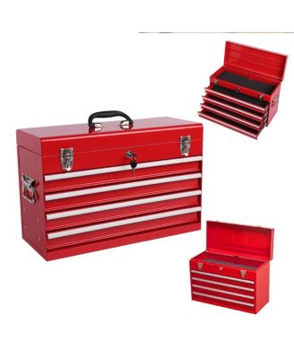 Streamdale Furniture  21" Heavy-Duty 4-Drawer Portable Metal Tool Box with Ball Bearing Slides