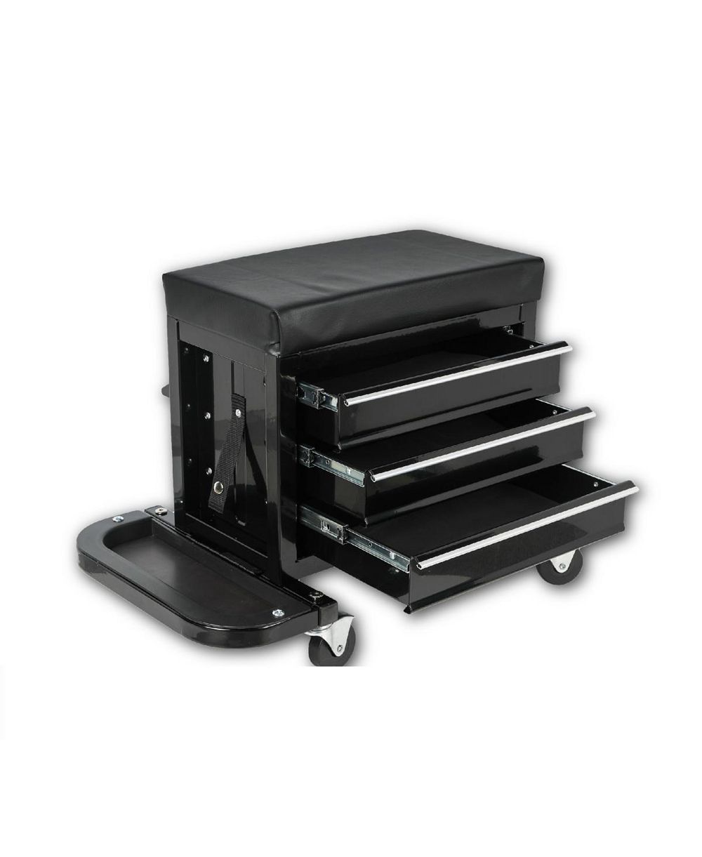 Streamdale Furniture   Rolling 3-Drawer Tool Chest Mechanic Seat, 350Lbs Capacity