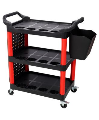 Streamdale Furniture  3-Tier Rolling Auto Detail Cart with Bucket, Tools, and Wheels
