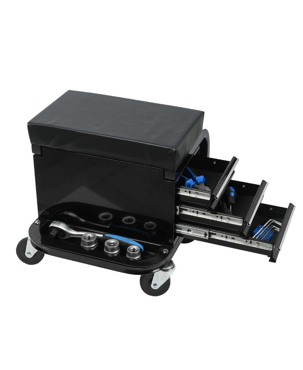 Streamdale Furniture   Rolling Garage Creeper Seat with 3 Drawers