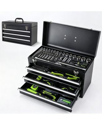 Streamdale Furniture   465-Piece Mechanics Tool Set with 3-Drawer Heavy Duty Metal Box Repair Tool Kit