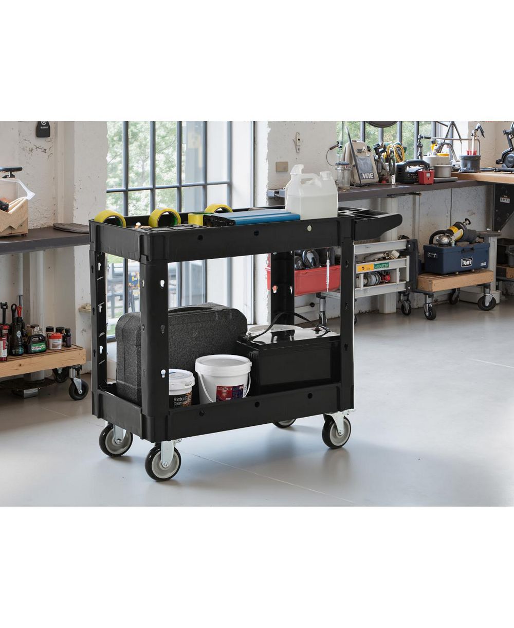 Streamdale Furniture  Two-Shelf 600 lbs. Capacity Rolling Utility Cart with Locking Wheels