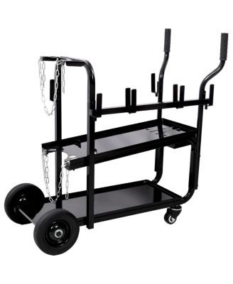 Streamdale Furniture   Heavy Duty 2-Tier Rolling Welding Cart with Wheels