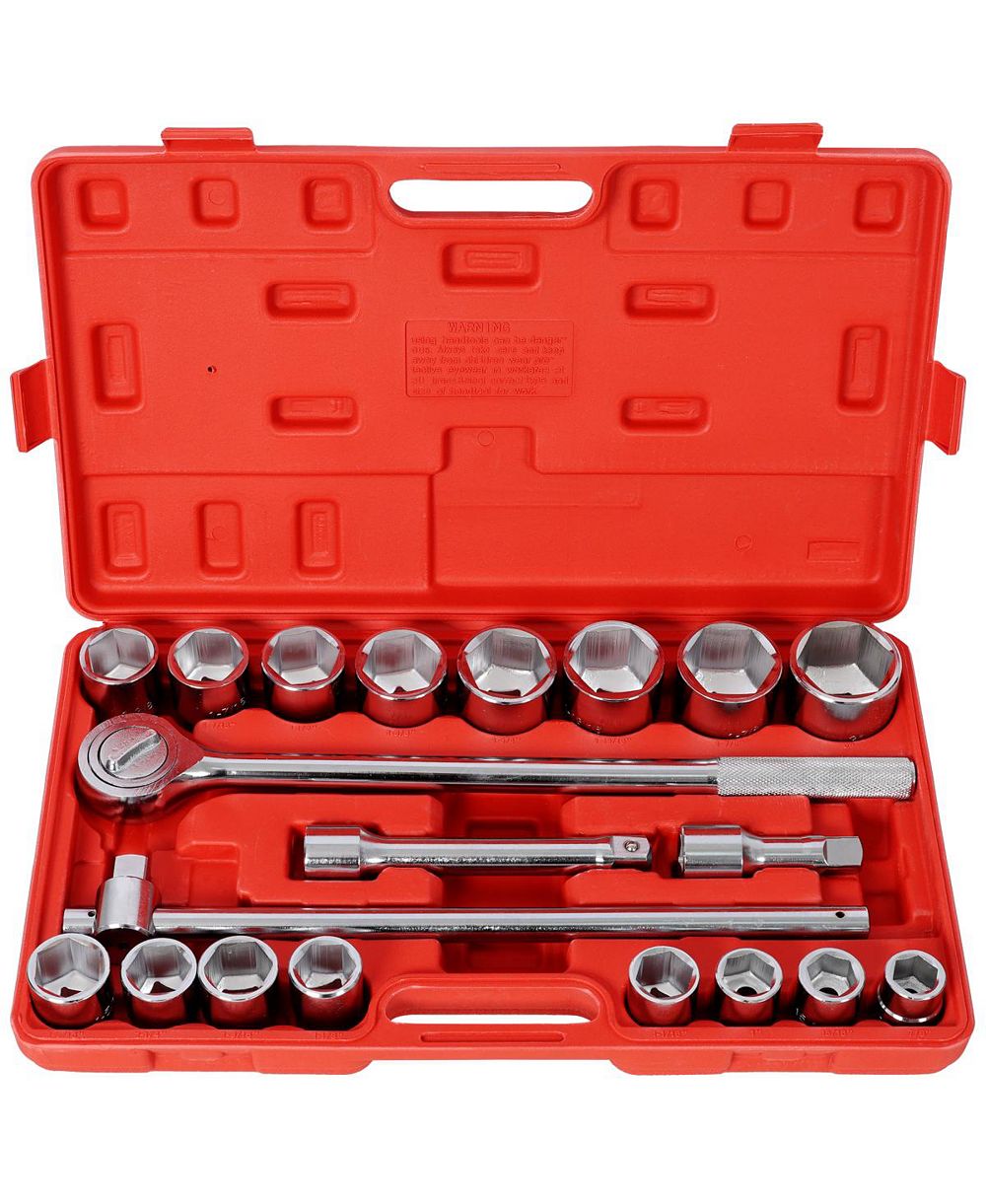 Streamdale Furniture  21Pieces  3/4" DRIVE SOCKET SET 6 POINTS,SAE Size,  Blow Case
