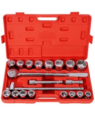 Streamdale Furniture  21Pieces  3/4" DRIVE SOCKET SET 6 POINTS,SAE Size,  Blow Case