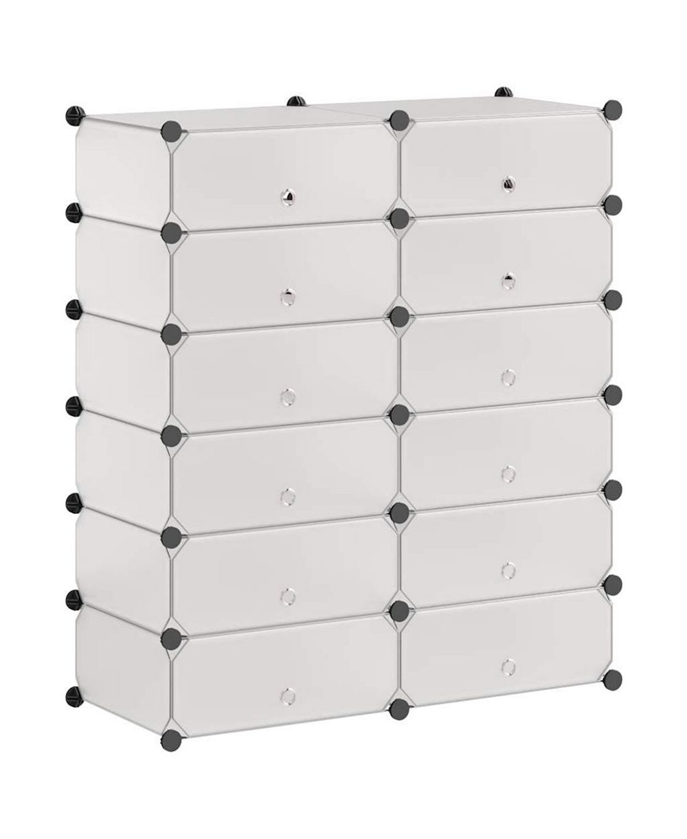 vidaXL Interlocking Shoe Organizer with 12 Compartments