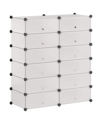 vidaXL Interlocking Shoe Organizer with 12 Compartments