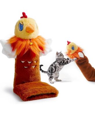 Nocciola Pure Toy Rumble Roo Cat Wrestling Toy, 22 Inch Chicken Puppet with 5 Catnip Pouches, Treat Pocket and Reinforced Protective Kicking Glove