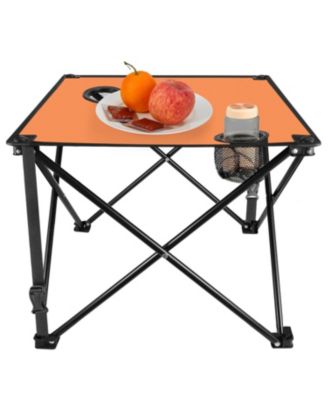 MOUNTAINTOP 1Piece Foldable Camping Table, Lightweight Travel Desk with 2 Cup Holders and Carrying Bag