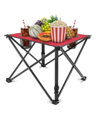 MOUNTAINTOP 1Pieces Foldable Camping Table, Lightweight Travel Desk with 2 Cup Holders and Carrying Bag