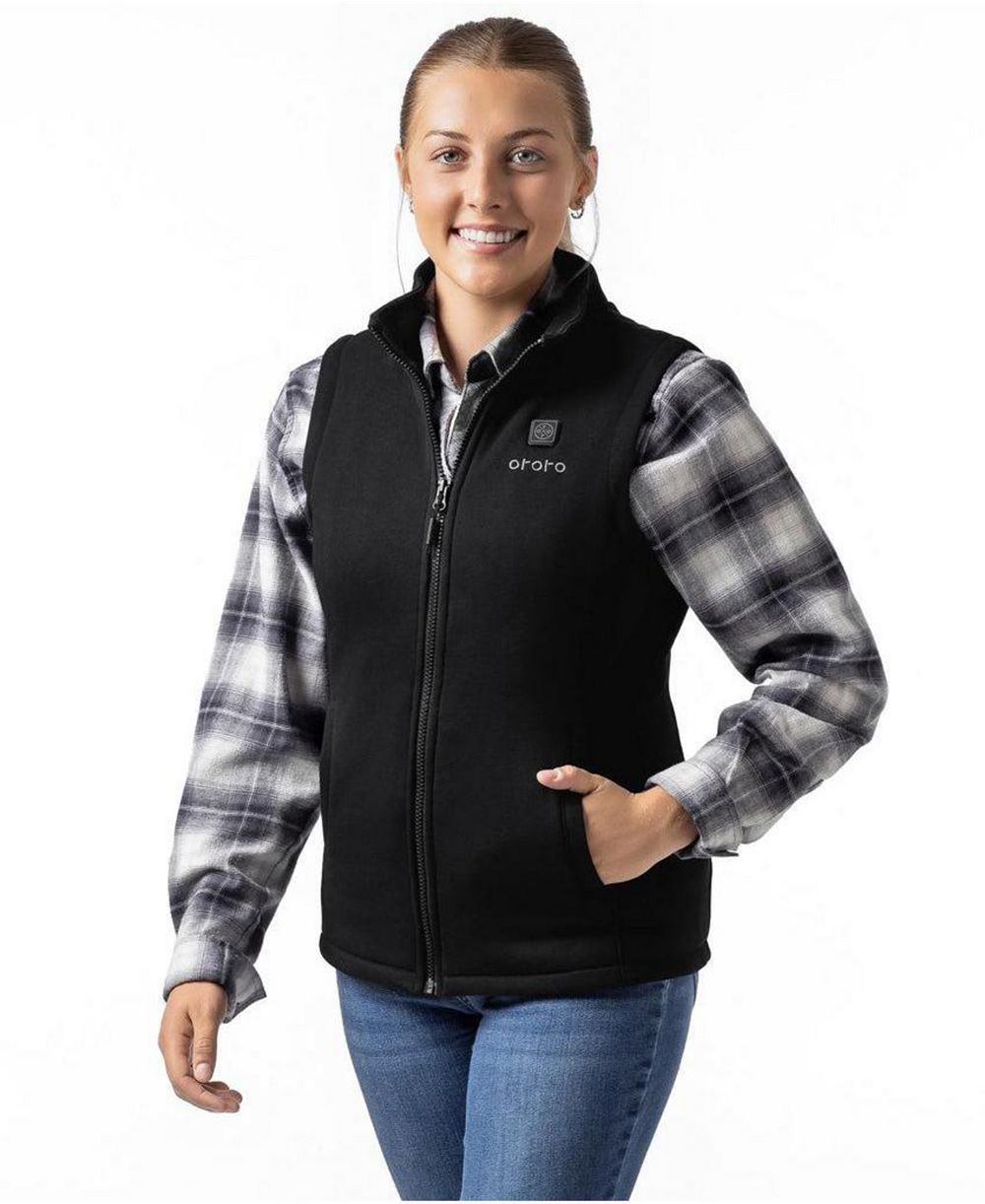 ororo Women's 4-Zone Heated Fleece Stand-Collar Vest