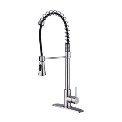 Thirtypeachy Single Handle High Arc Pull-Down Kitchen Faucet with 2-Function Sprayer and 360degree(s) Swivel