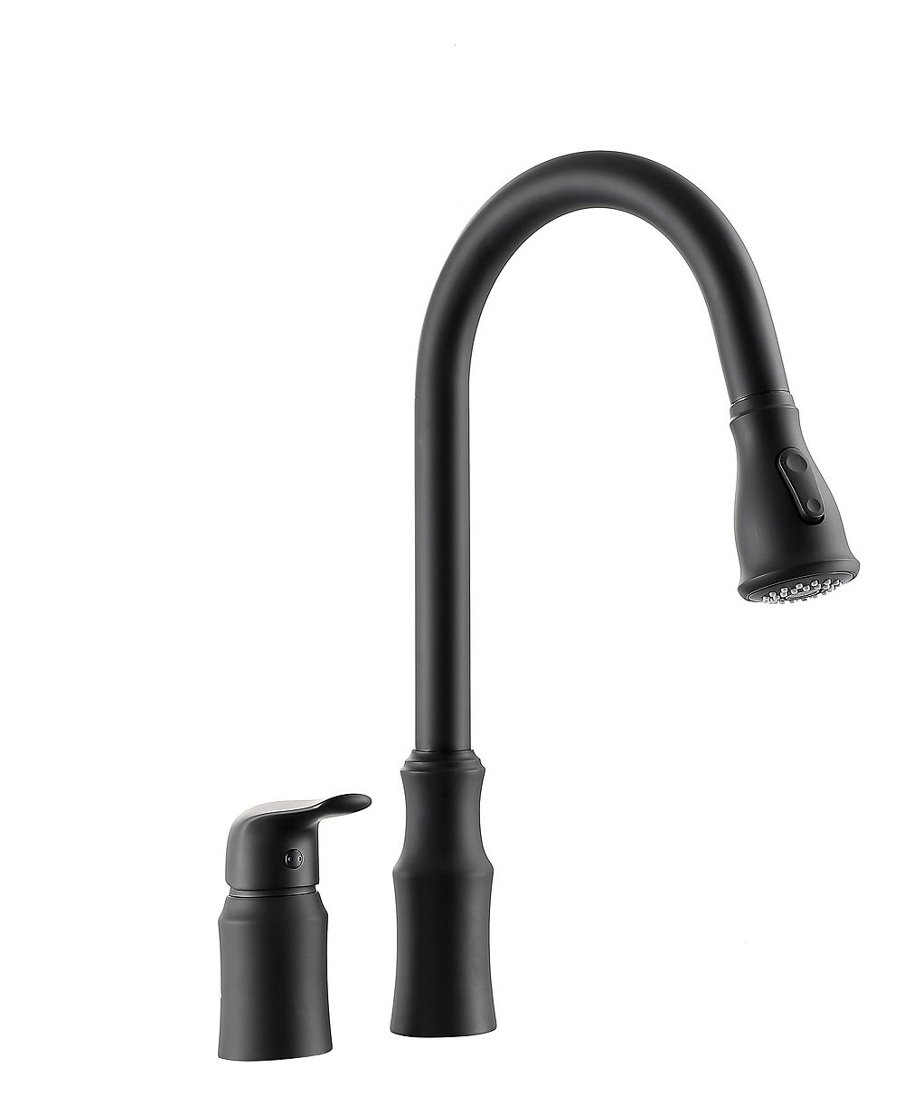 Thirtypeachy Single Handle High Arc Pull-Down Kitchen Faucet, Dual-Function Sprayer with 360degree(s) Swivel