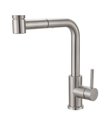 Thirtypeachy Single Handle Pull-Down Kitchen Faucet, Stainless Steel with Swivel Spout and Pull-Out Sprayer