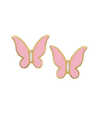 Lily Nily Girls Butterfly Stud Earrings in 14K