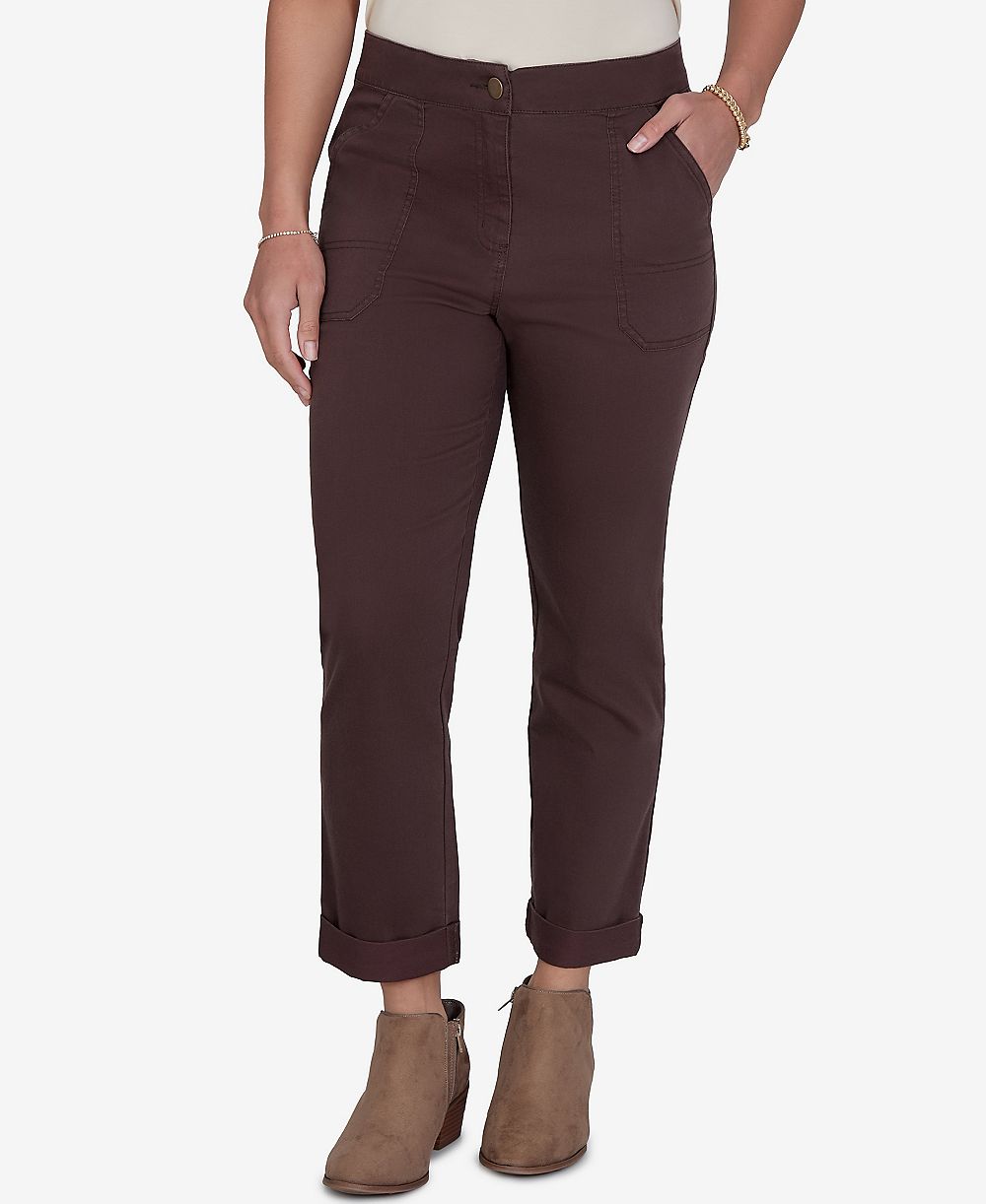Женские брюки Ruby Rd. Petite Enzyme Wash Straight-Leg Cropped