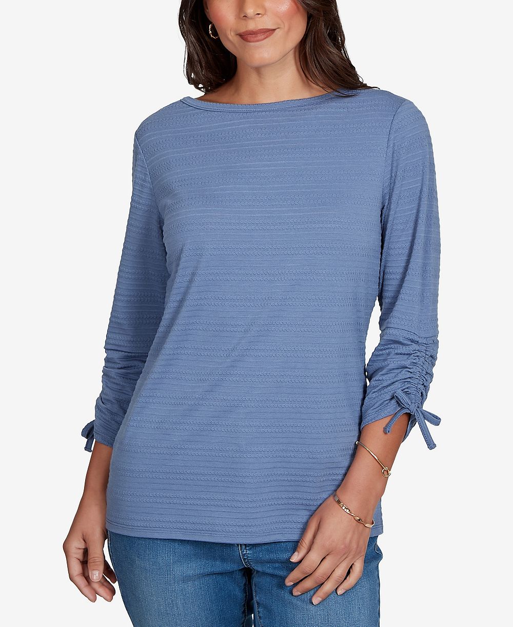 Женский топ Ruby Rd. Petite Ottoman 3/4-Sleeve Boat Neck