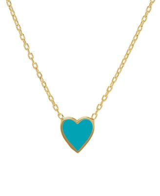 Lily Nily Girls Enamel Heart Necklace in 14K