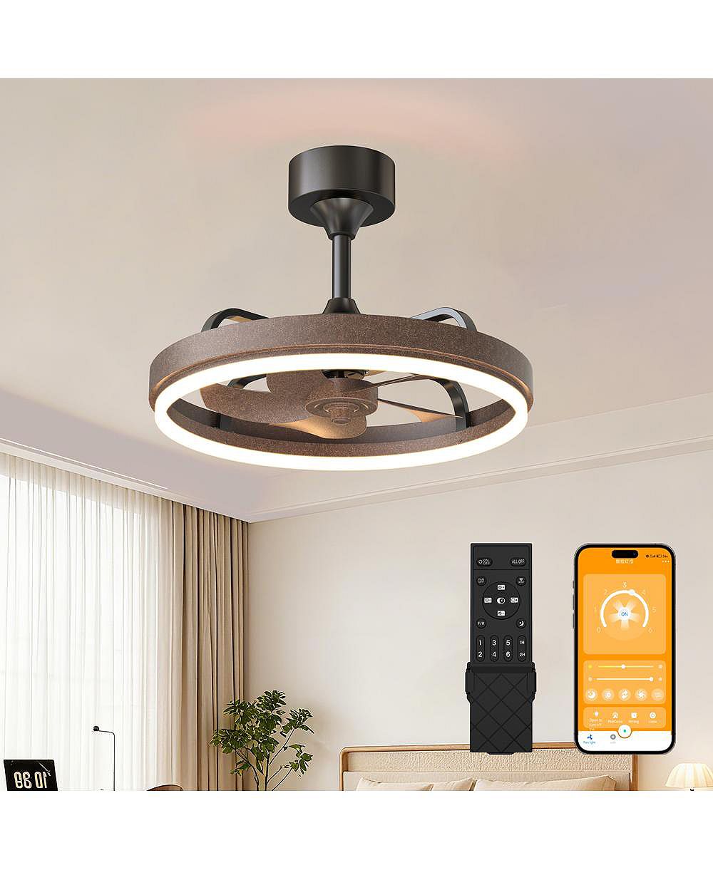 Потолочный вентилятор Sofucor 19.7-in Modern Flush Mount LED с пультом и приложением