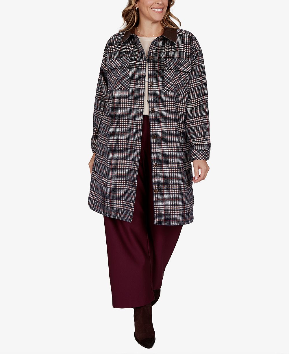 Ruby Rd. Plus Size Plaid Shirt Jacket