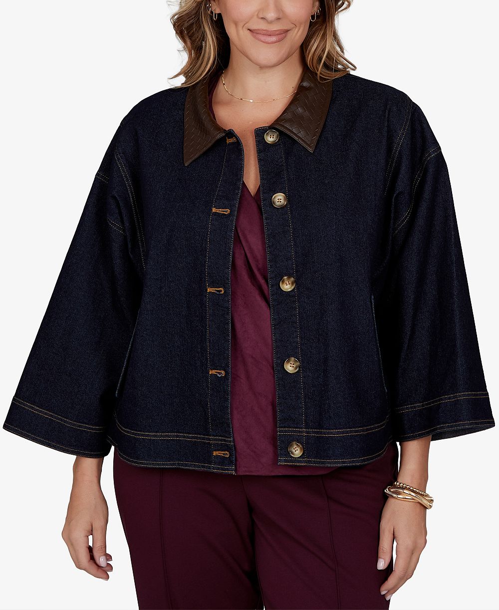 Женская джинсовая куртка Ruby Rd. Plus Size Stretch 3/4-Sleeve