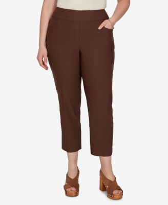 Ruby Rd. Plus Size Pull-On Ankle Mid-Rise Pants