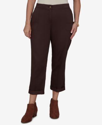 Ruby Rd. Plus Size Enzyme Wash Straight Cropped Pants