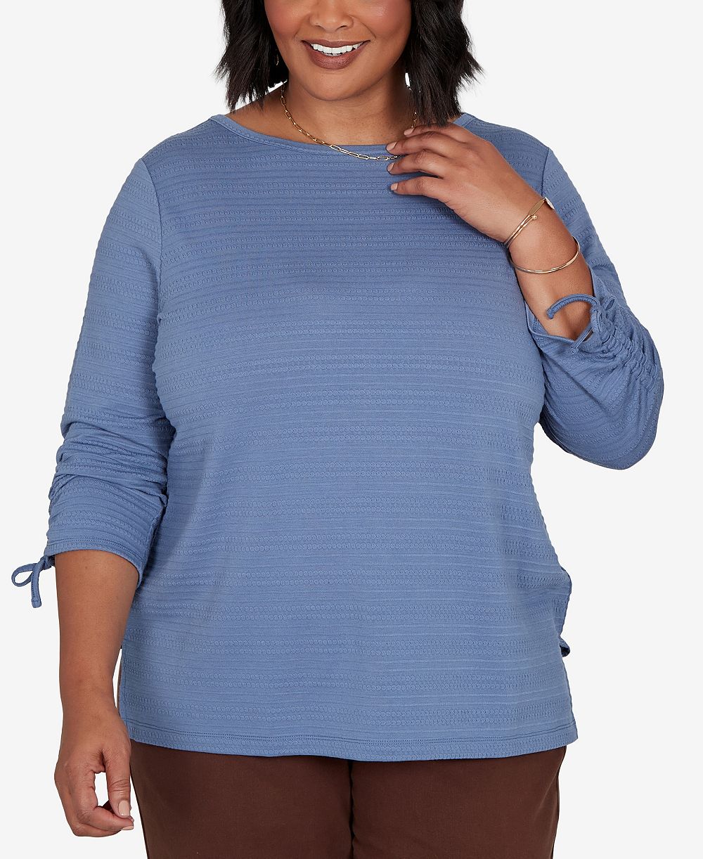 Женский топ Ruby Rd. Plus Size Ottoman Boat Neck 3/4-Sleeve
